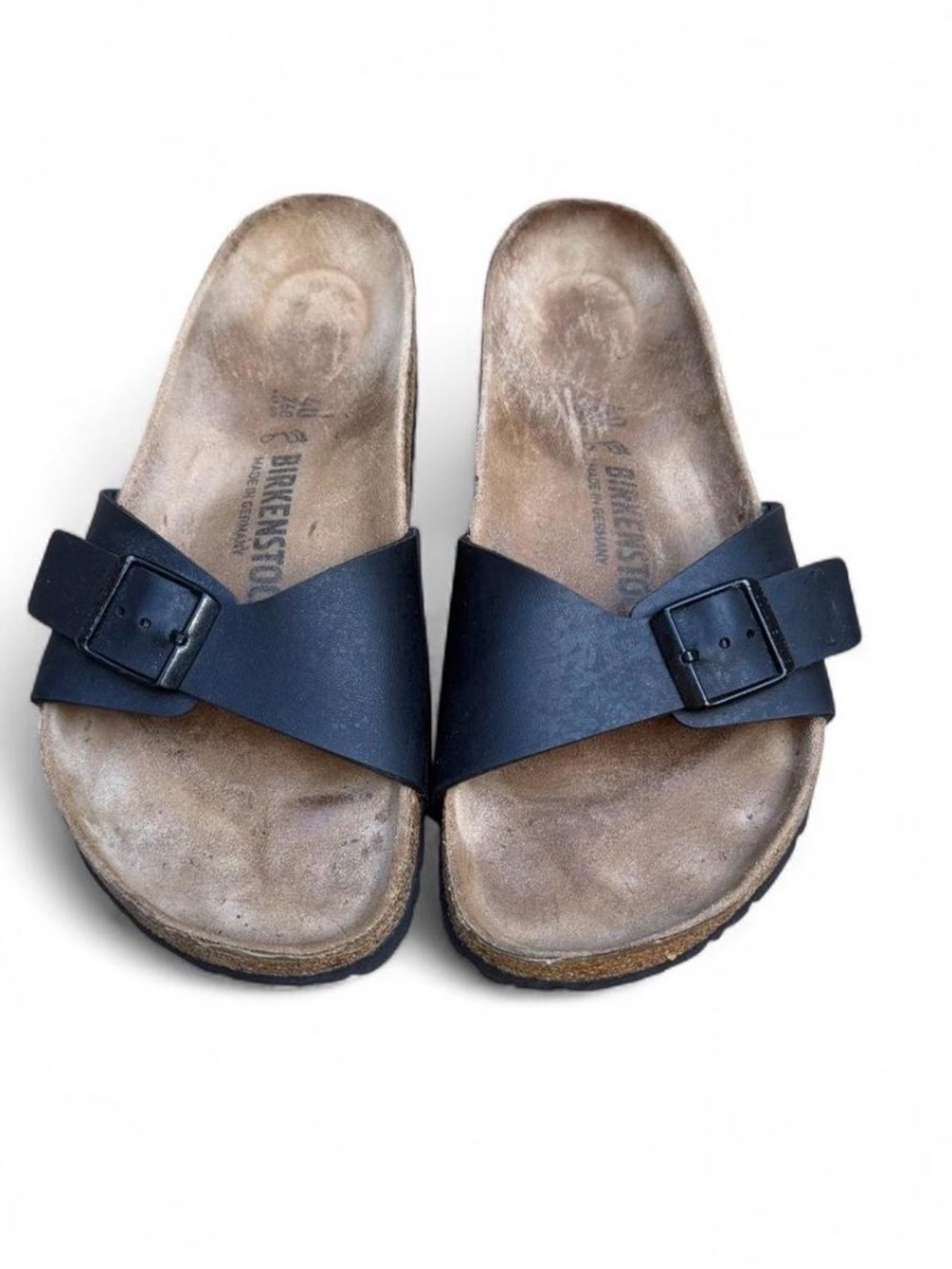 Birkenstock Madrid Birko-Flor Black Single Strap Sandals EU 40